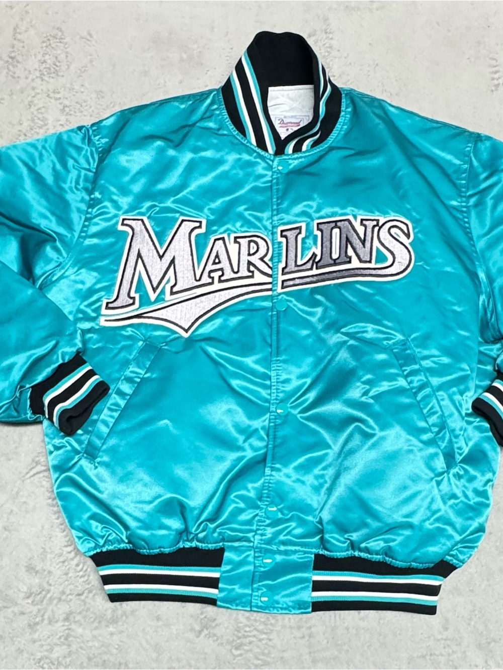 Rare Vintage 90’s Florida Marlins Sarin Starter Jacket Size Large Teal USA